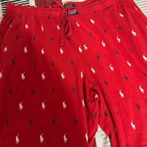 Polo Pajamas Shorts Red White Navy Size XL